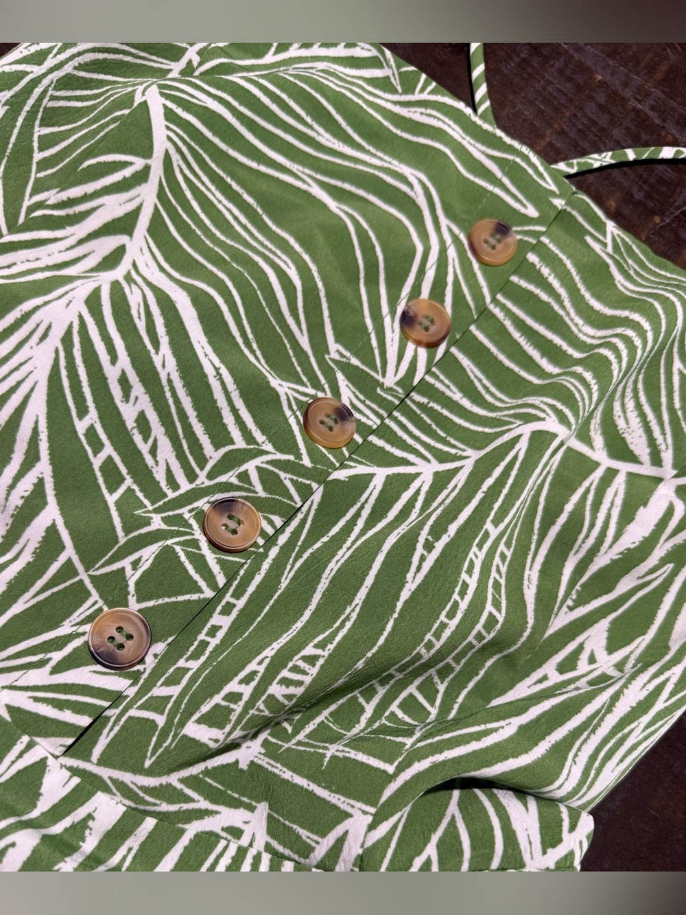 Lost + Wonder Green Tropic Palm Mini Dress Sz L Summer Vacay Resort Beach Party - Picture 3 of 13